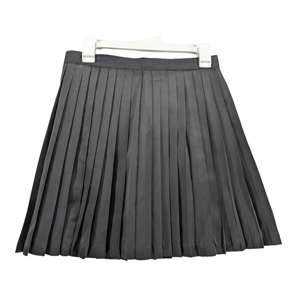 Gap Pleated Micro Skirt 0 Black‎ Front Zipper Bow Accent Mini Lightweight Office